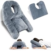 HOMCA Face Down Pillow After Eye Surgery, Vitrectomy and BBL | Shredded Memory Foam, Face Cutout Design, Cervical Spine Alignment, Removable &amp; Washable Pillowcase, CertiPUR-US + OEKO-TEX