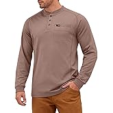 FR Shirts for Men 5.5oz 100% Cotton Lightweight Flame Resistant Long Sleeve Henley Shirt CAT2