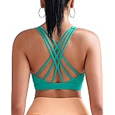 RUNNING GIRL Sports Bras for Women Medium Support, Criss-Cross Strappy Sports Bra Workout Yoga Bra with Removable Cups