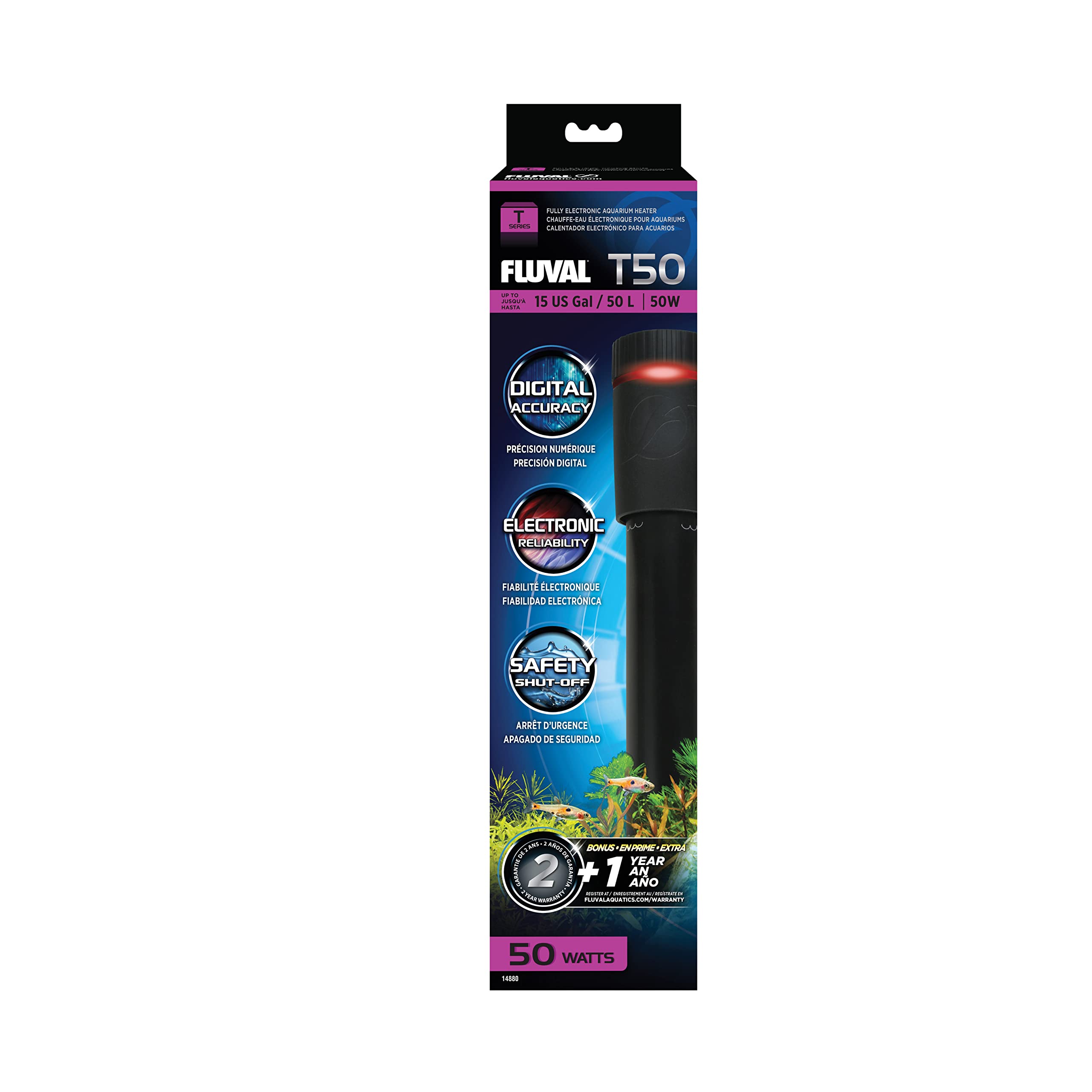 Photo 1 of Fluval T50 Fully Electronic Heater for Freshwater Aquariums up to 15 Gal.