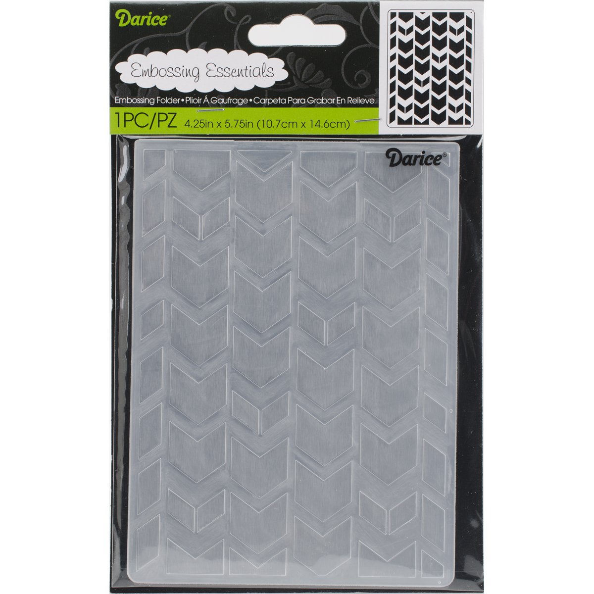 Darice Plastic Embossing Folder 4.25-inch x 5.75-inch-Tribal Chevron