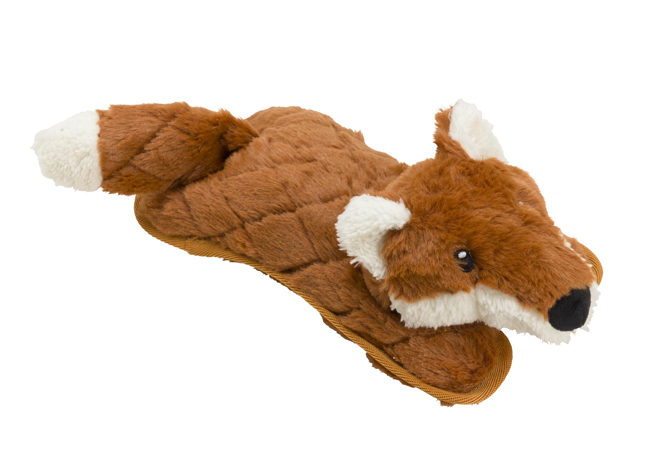 House of Paws Quilted Plush Fox Dog Toy - Durable Plush and Crinkle Material