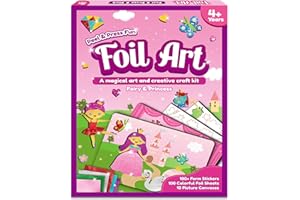 FEREDO KIDS Foil Fun Art Kit for Kids: Foil Art Fairy Princess Stickers Arts and Crafts Mess Free Art Craft Supplies for Girls 4 5 6 7 8 9 Year Old Kids Activity Kit Travel Toys Christmas Birthday Gifts