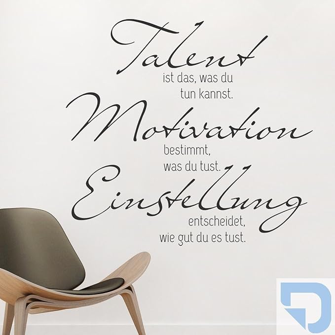 DESIGNSCAPE® Wandtattoo Einstellung entscheidet Talent ist das, was du