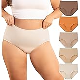 INNERSY Plus Size XL-5XL Big Curvy Woman Cotton Underwear High Waist Briefs 5-Pack