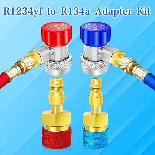 R1234YF To R134A Adapter Kit Quick Couplers Hi/Lo Side Conversion For