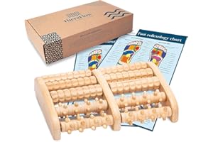 TheraFlow Wooden Foot Massager for Plantar Fasciitis Relief | Feet Roller for Neuropathy and Deep Tissue Massage | Relaxing Gifts for Mom and Dad, XL Dual Reflexology and Trigger Point Therapy