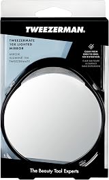 Tweezerman 10x Magnifying LED Lighted Mirror Travel Suction Cups Tweezing Makeup view 4
