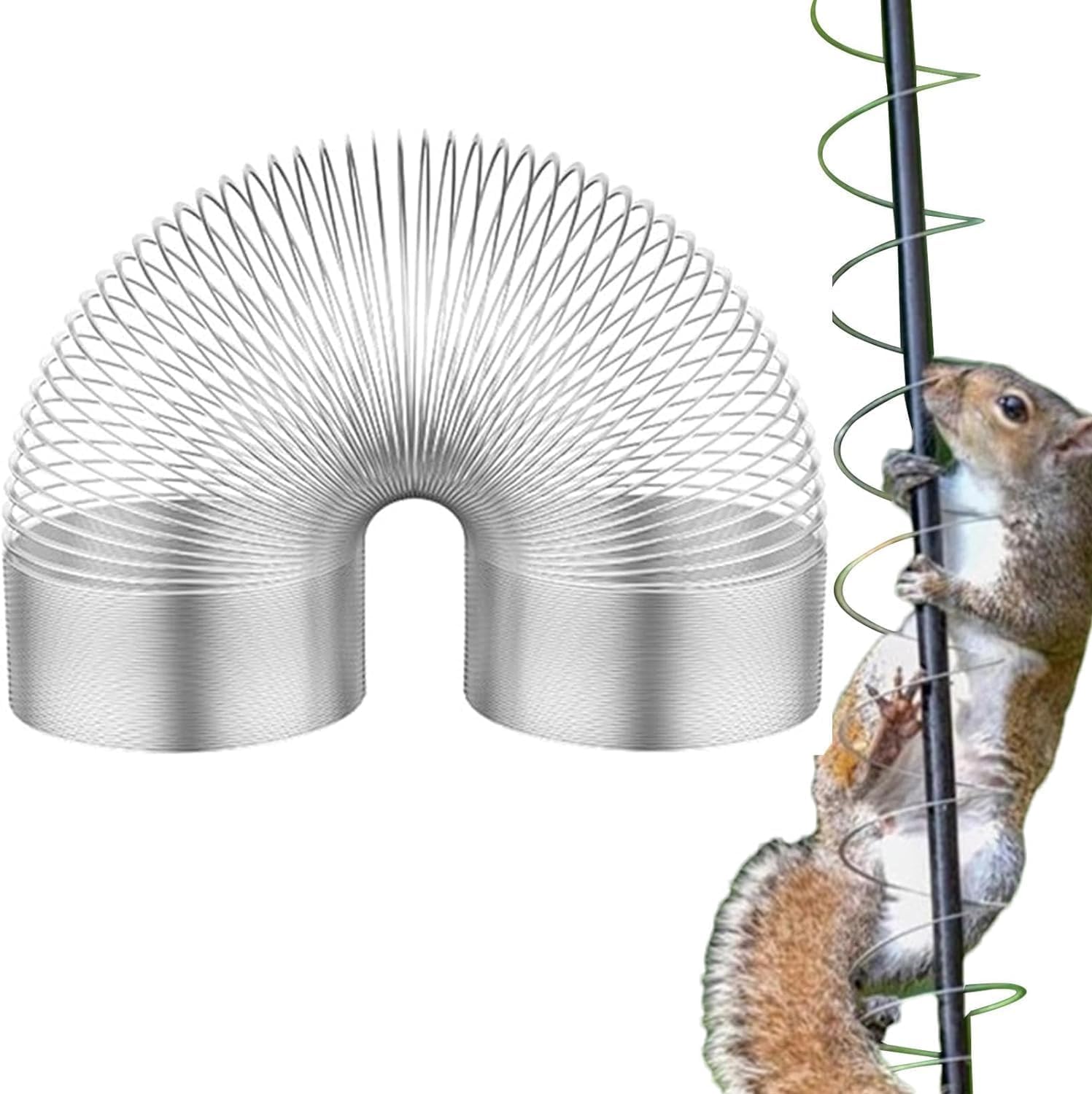 Gammaeon Squirrel Baffle Metal Spring - Squirrel Deterrent for Bird Feeders