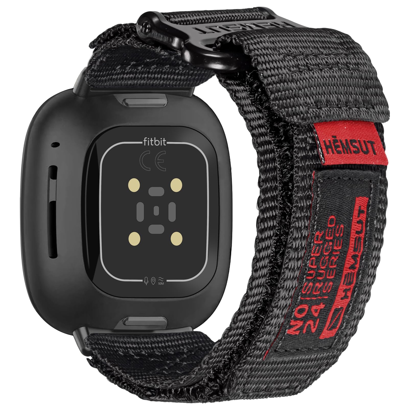 torbollo Watch Band Compatible with Fitbit Versa 3 / Versa 4 / Fitbit Sense/Sense 2 for Men, Rugged Nylon Sports Adjustable Strap Military Tactical Style Replacement Wristband