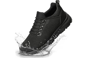 ZCVQX Slip On Work Shoes for Men Water-Repellent Kitchen Chef Tennis Shoes for Men Comfy Breathable Food Service Restaurant Sneakers All Black
