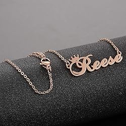 SKQIR Personalized Name Necklace Rose Gold