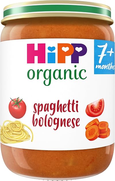 HiPP Organic Spaghetti Bolognese Baby Food Jar 190g 7+ Months 6 Pack