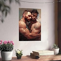 HMLZSJ Nude Muscle Male Torso Portrait Art Gay