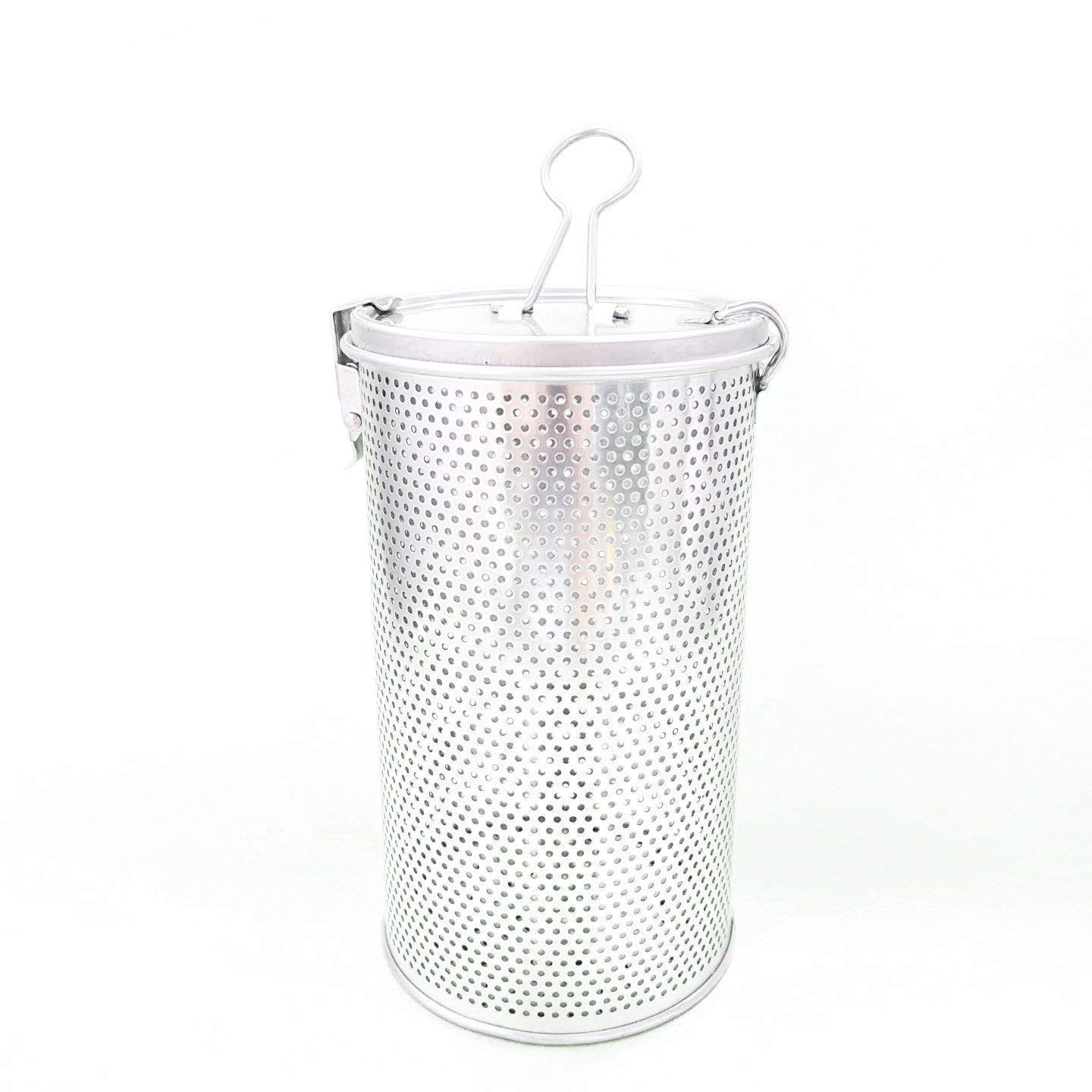 Commercial Grade D 3.9" X H 6.9" Genuine Stainless Steel 18/8 Perforated Tall Strainer - One Touch Lock System - Restaurant & Home Use