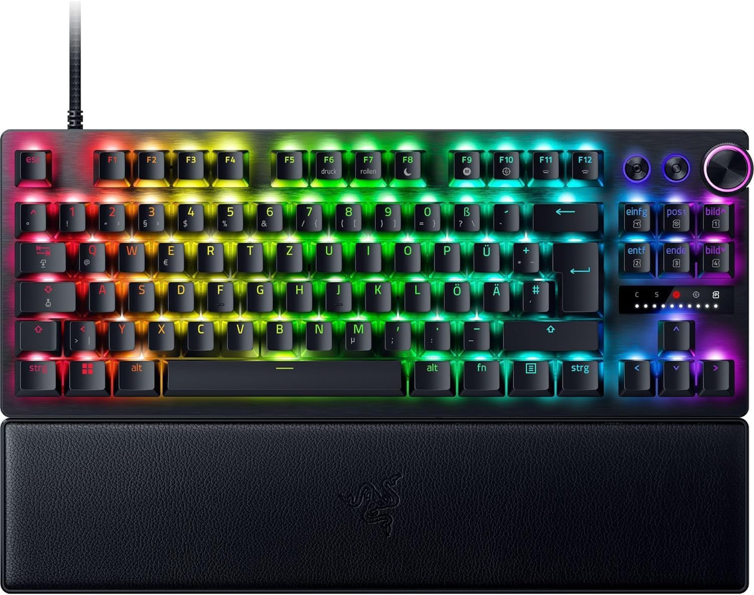 Razer Huntsman V3 Pro Tenkeyless - Analoge optische TKL E-Sport PC Gaming-Tastatur ohne Ziffernblock - Snap Tap - Rapid Trigger - Digitaler Drehregler & Steuerungstaste - QWERTZ DE-Layout | Schwarz