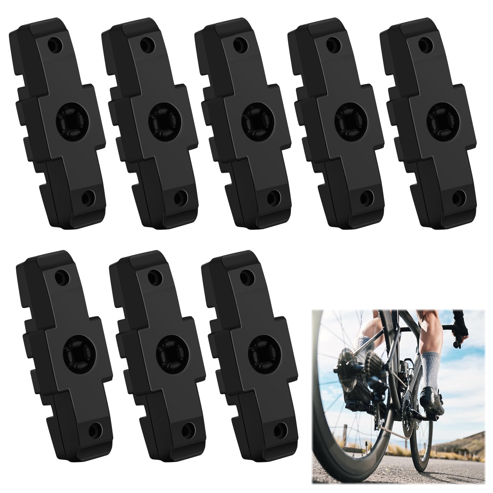 Adiwo Bike Brake Pads, 8 Pieces Brake Shoes High Brake Performance, Professional Mountain Brake Pads, Brake Shoes Black, Universal Bicycle Brake Blocks Compatible with Magura HS11 HS22 HS24 HS33 HS66