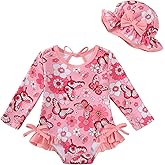 Mioglrie Newborn Baby Swimsuit Girl Infant Bathing Suit Girl Long Sleeve Ruffle Baby Girls' Swimwear Swimming Swim Suit
