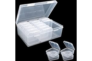 Thinp 12 Pieces Bead Organizer, Bead Storage Containers, Small Clear Plastic Bead Organizers and Storage with Lids Diamond Art Painting Storage Cases for Small Items Jewelry Beads Diamonds Diy Craft