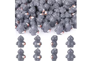 Geelin 50 Pcs Mini Knight Figures Bulk Small Resin Knight Action Figurines Medieval Castle Soldier Tiny Statues for Party Favors Gift Bag Filler Hide and Seek Props Book Desk Office Cake Decoration