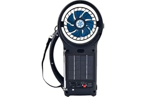 Supersonic SC-1073ERF Solar Power Bluetooth Speaker with FM Radio, LED Torch Light and Fan USB/SD Input, FM Radio, 3 Wind Speed, for Picnic, Barbecue, Camping, Hurricane Emergency