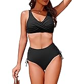 AI'MAGE Women's High Waisted Bikini Set Tummy Control 2 Piece Swimsuit for Women Push Up Twist Front Bathing Suit 2026