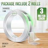 Euqvunn Double Sided Tape Heavy Duty Clear Nano Adhesive Strips 3.0 m x 2.0 cm view 8