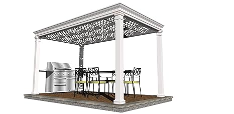 Garden Pergola With Coffered Trellis Ceiling Plans Amazon Co Uk
