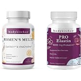 Body Kitchen Women&rsquo;s Multivitamin &amp; Pro-Elastin Bundle &ndash; Complete Daily Wellness, Energy &amp; Immune Support with Skin, Firmness &amp; Anti-Aging Benefits &ndash; OptiFolin+, VitaCholine &amp; Elastin Peptides