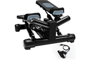 PRIMASOLE Exercise Stepper with Resistance Bands & Digital Monitor Stair Exercise,Twist Mini Steppers with Max 330LBS Loading Bearing Portable Home Exercise Equipment