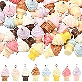 DanLingJewelry 40Pcs 8 Colors Opaque Resin 3D Ice Cream Pendants Sweet Food Dessert Charms for DIY Bracelets Necklaces Jewelry Making