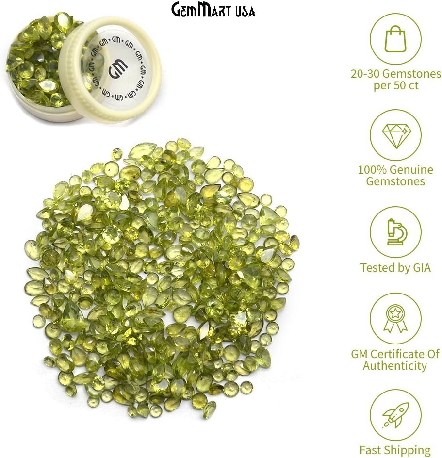 100+ Carats of Real Natural Peridot Mix Gemstones Lot in Mixed Shapes and Sizes. Grade A quality, Incredible Wholesale Price. Prepared exclusively by GemMartUSA PT-60001