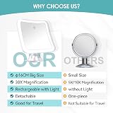 B Beauty Planet 30x Magnifying Lighted Vanity Mirror Wall Mounted 360° USB view 8