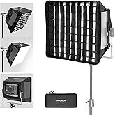 NEEWER Upgraded Softbox Diffuser for NL660 RGB660 PRO II LED Video Light Panel, 12.6"x11.6" Foldable with Grid/Bag/Blackout H