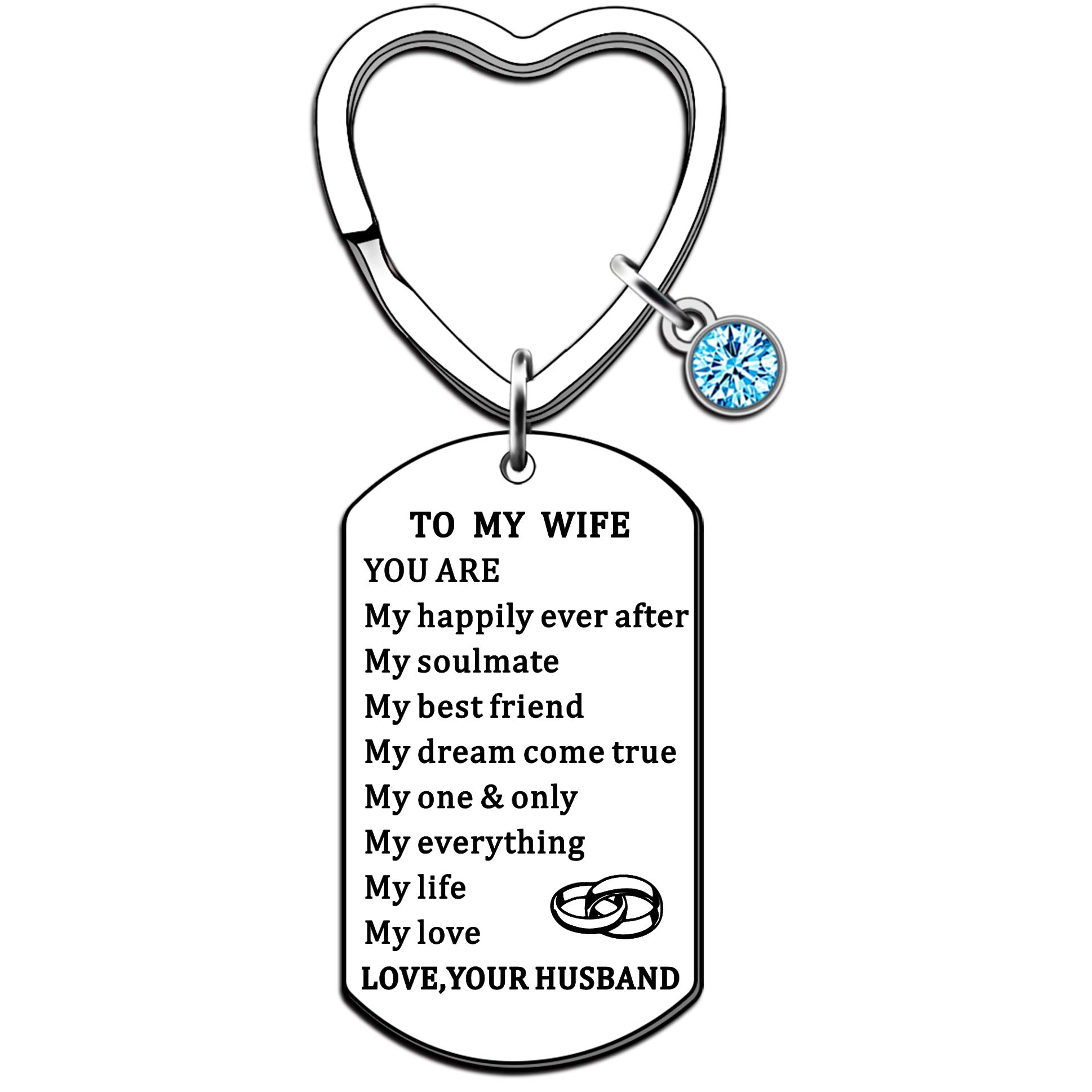 JMIMO Wife Keyring Gifts from Husband Wife Anniversary Birthday Christmas Presents