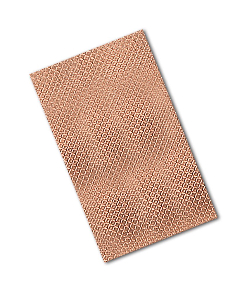 TapeCase 1245 3" x 4"-25 Copper/Acrylic Adhesive Embossed Foil Tape Converted from 3M 1245, 0.0083" Thick, 4" Length, 3" Width (Pack of 25)
