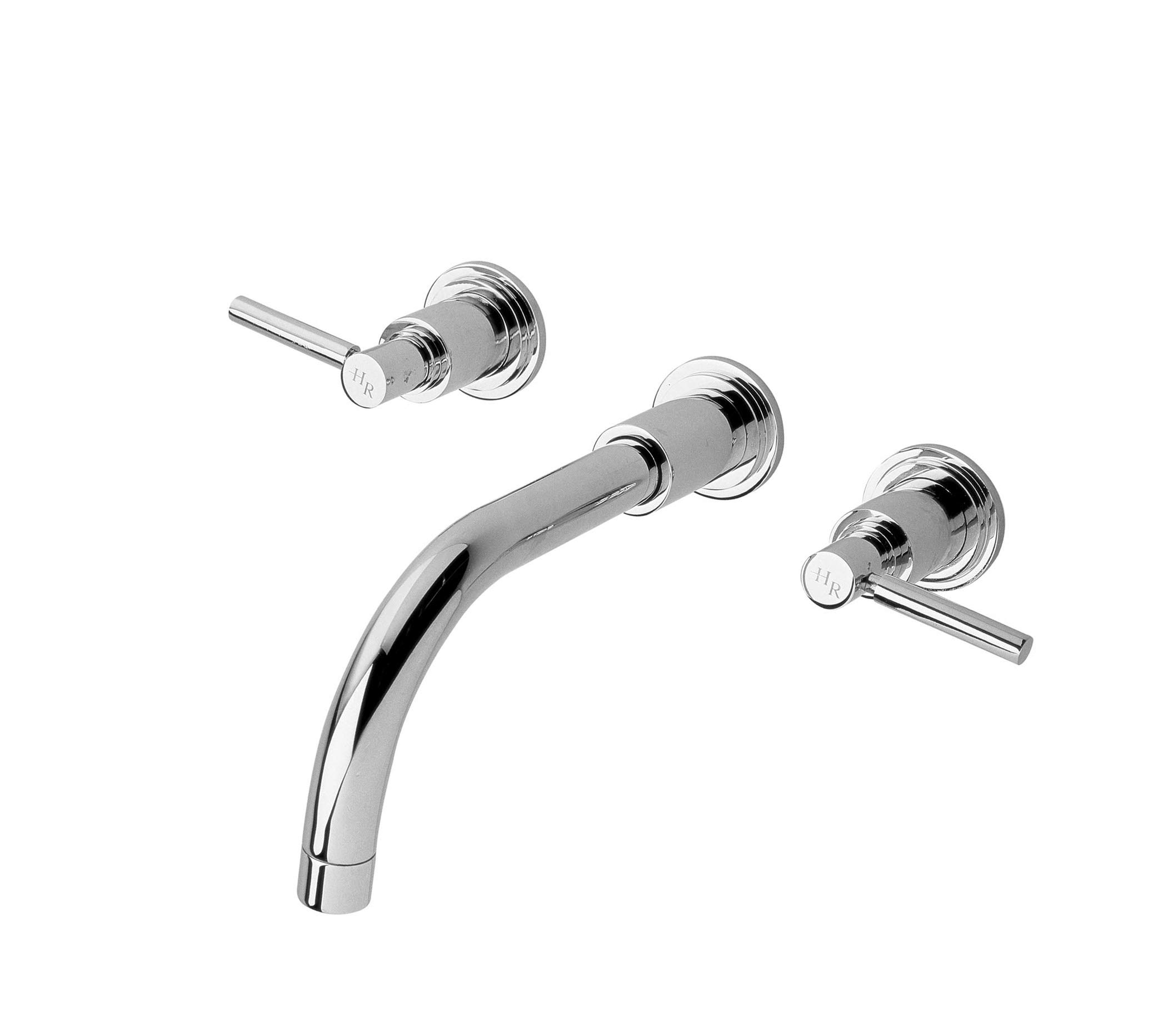Balterley BTHE317L ǀ Modern Bathroom Wall Mounted 3TH Basin Mixer Tap with Lever Handles, 106mm x 320mm x 260mm, Chrome