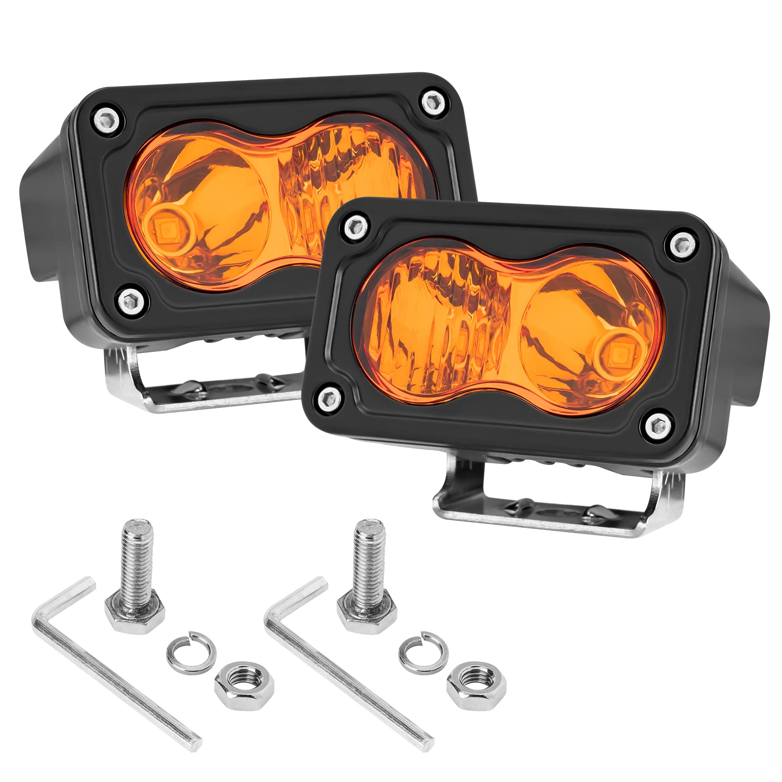ANGU-OFFROAD Amber LED Combo Pod Lights, 2PCS 3