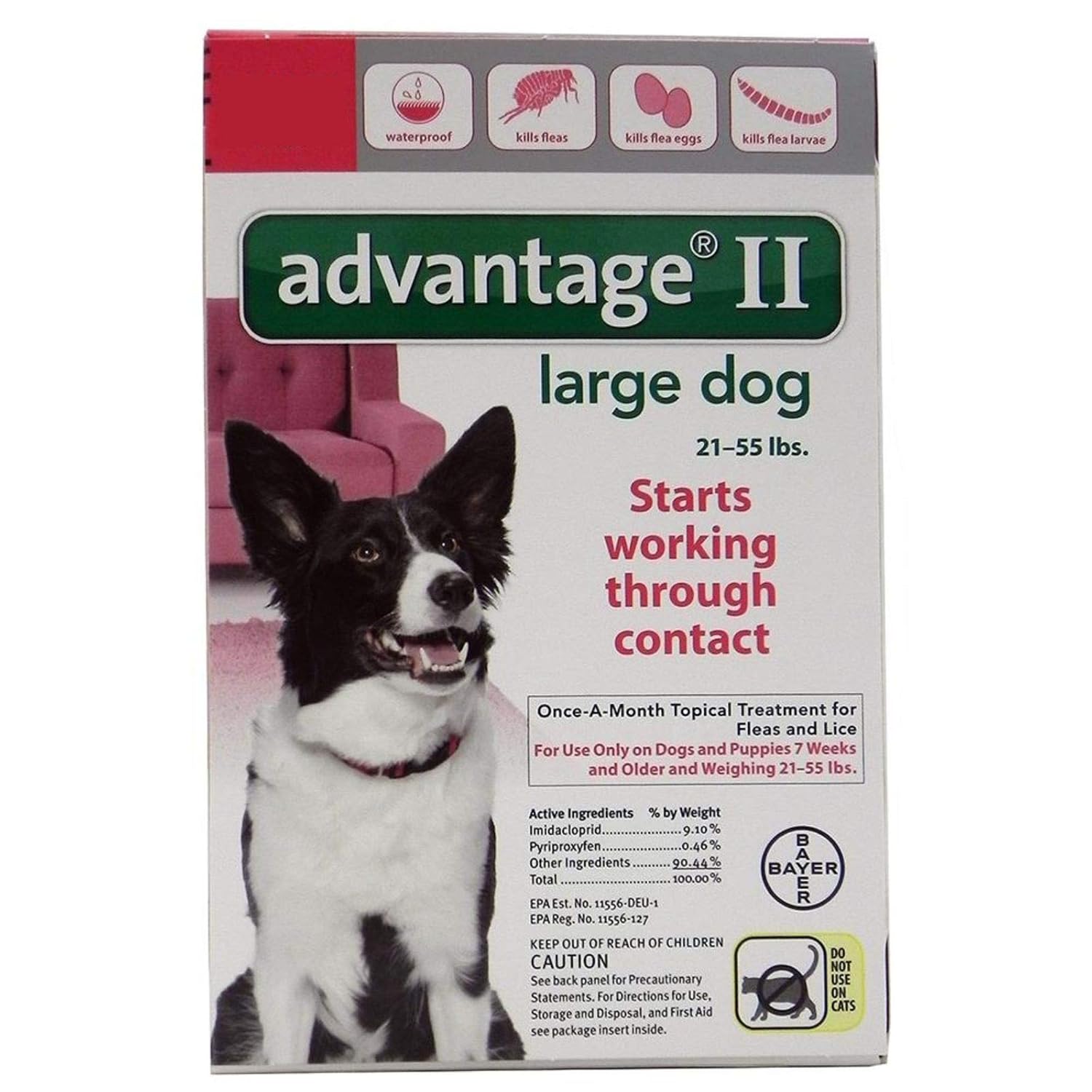 Reviews Advantage 12 Month II Flea Control RED (for Dogs 2155 lbs)