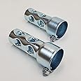4” SHORT Exhaust Baffles for 1-3/4" OD Exhaust Pipes & Mufflers – Noise Reducer/Silencer - SOLD AS A PAIR w/Mounting Nut & Bolt – Galvanized Steel – Motorcycle, Harley, Chopper, Bobber, Cafe Racer
