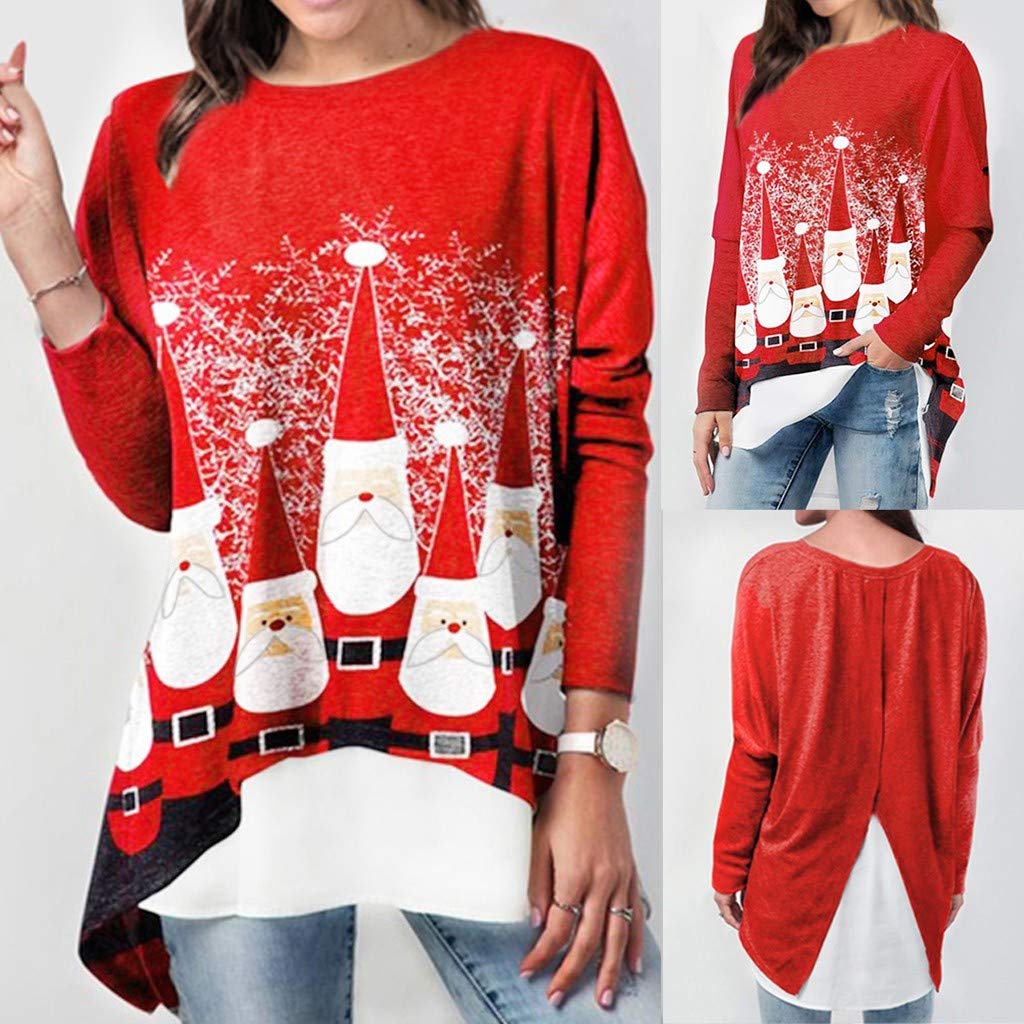 Plus size red christmas tops Clearance