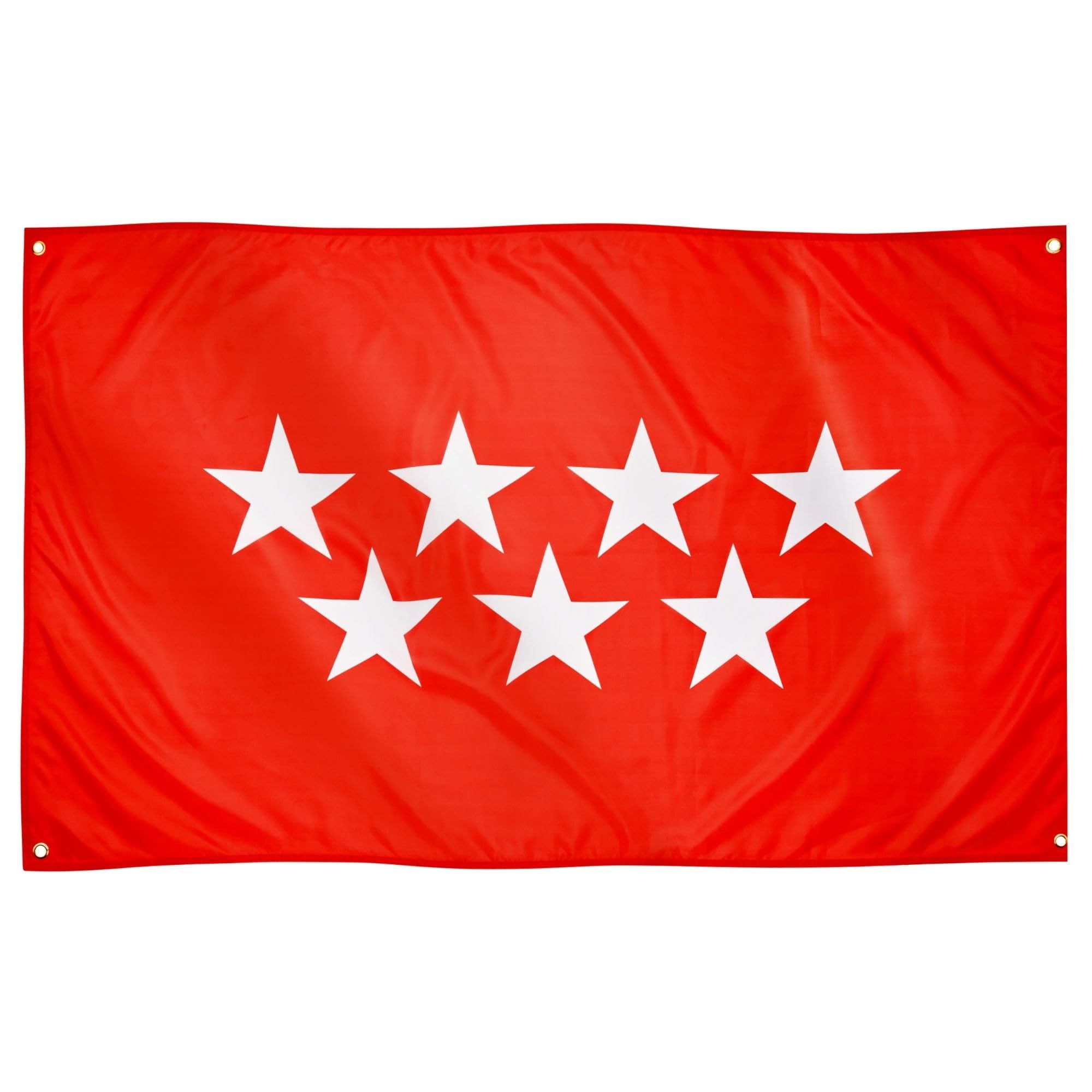 Runesol Community of Madrid Flag, 91x152cm, 3ft x 5ft, 4 Grommets, Eyelet in Every Corner, Flag of Madrid, Spain,Premium Flags, Inside, Outside, Vivid Colours, Community Festival of Madrid — image 1