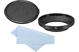 PATIKIL 72mm Lens Hood, Wide Angle Matte Surface Anti-Reflective Inside Hood with Cap and Cleaning Cloth for Camera Lens, Bla