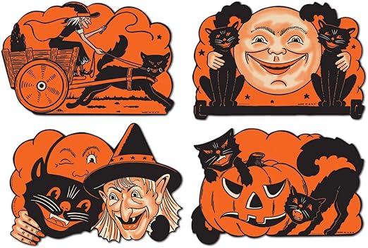 Amazon Com Beistle 4 Pack Halloween Cutouts 9 Inch Kitchen Dining