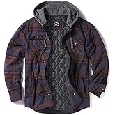 CQR Men's Flannel Shirt Jacket Long Sleeve, Winter Warm Outdoor Casual Plaid Jacket Coat with Pockets