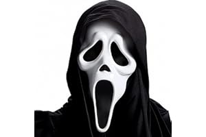 AMANKA Halloween Scream Mask Full Head Ghostface Scream Mask Latex Horror Cosplay Mask for Halloween Party Cosplay