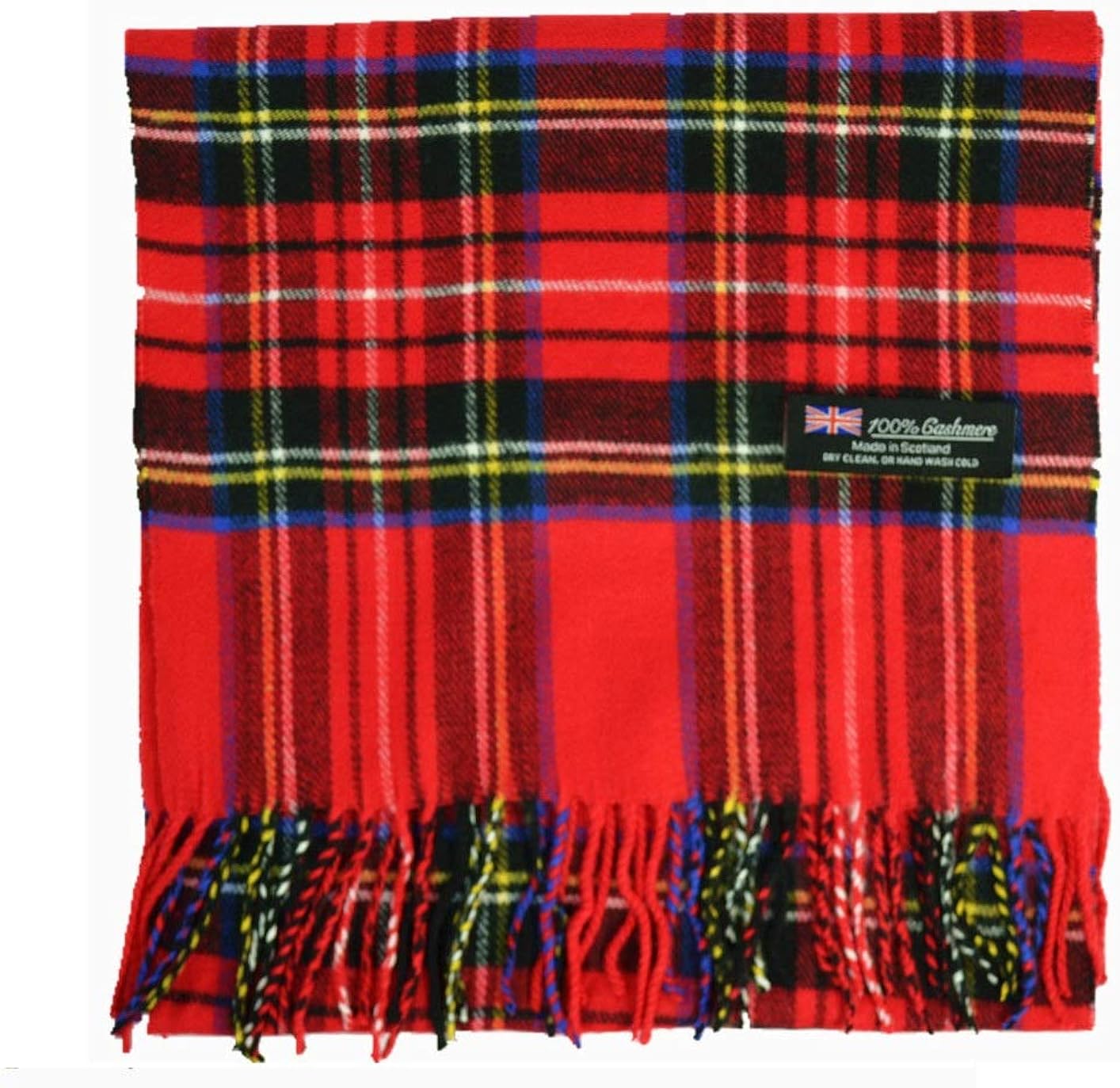 red plaid cashmere scarf