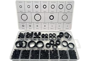 Haespot O Ring Assortment Kit 1100PCS, Nitrile Rubber, Black, 18 Sizes, Versatile Sealing Washers for Auto, Plumbing, Air & Gas Connections