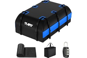 APTY 21 Cubic Feet Car Rooftop Cargo Bag Carrier, Soft Roof Top Luggage Bag for All Vechicles with/Without Rack - with Waterproof Zip, Anti-Slip Mat, Luggage Lock, Storage Bag, Door Hooks, Blue