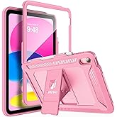 TiMOVO Case for iPad (A16) 11th Generation 11 Inch 2025, iPad 10th Generation Case 2022 with Screen Protector, Heavy Duty Shockproof Rugged Protective Cover, Flowers Pink